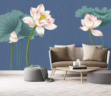 3D Lotus Flower WC089 Wall Murals