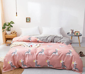 3D Cartoon Zebra 2035 Bed Pillowcases Quilt