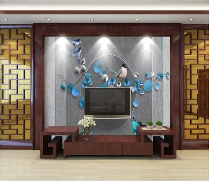 3D Blue Flowers 2666 Wall Murals Wallpaper AJ Wallpaper 2 
