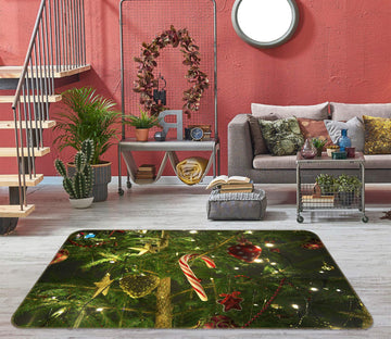3D Tree Pendant 54215 Christmas Non Slip Rug Mat Xmas