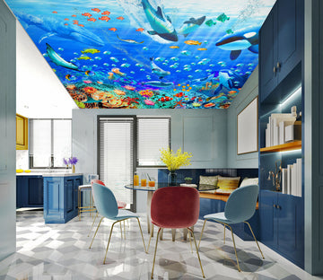 3D Seabed Fish Coral 1003 Adrian Chesterman Ceiling Wallpaper Murals