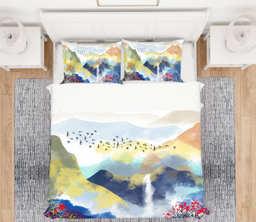 3D Mountain 13081 Bed Pillowcases Quilt