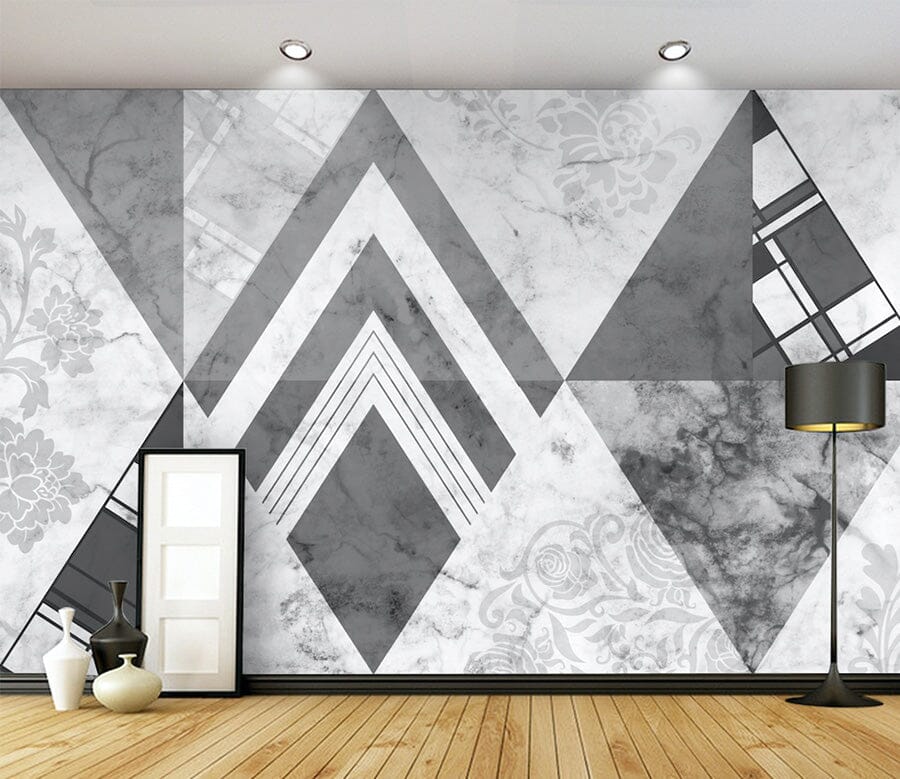 3D Black Geometry WG274 Wall Murals Wallpaper AJ Wallpaper 2 