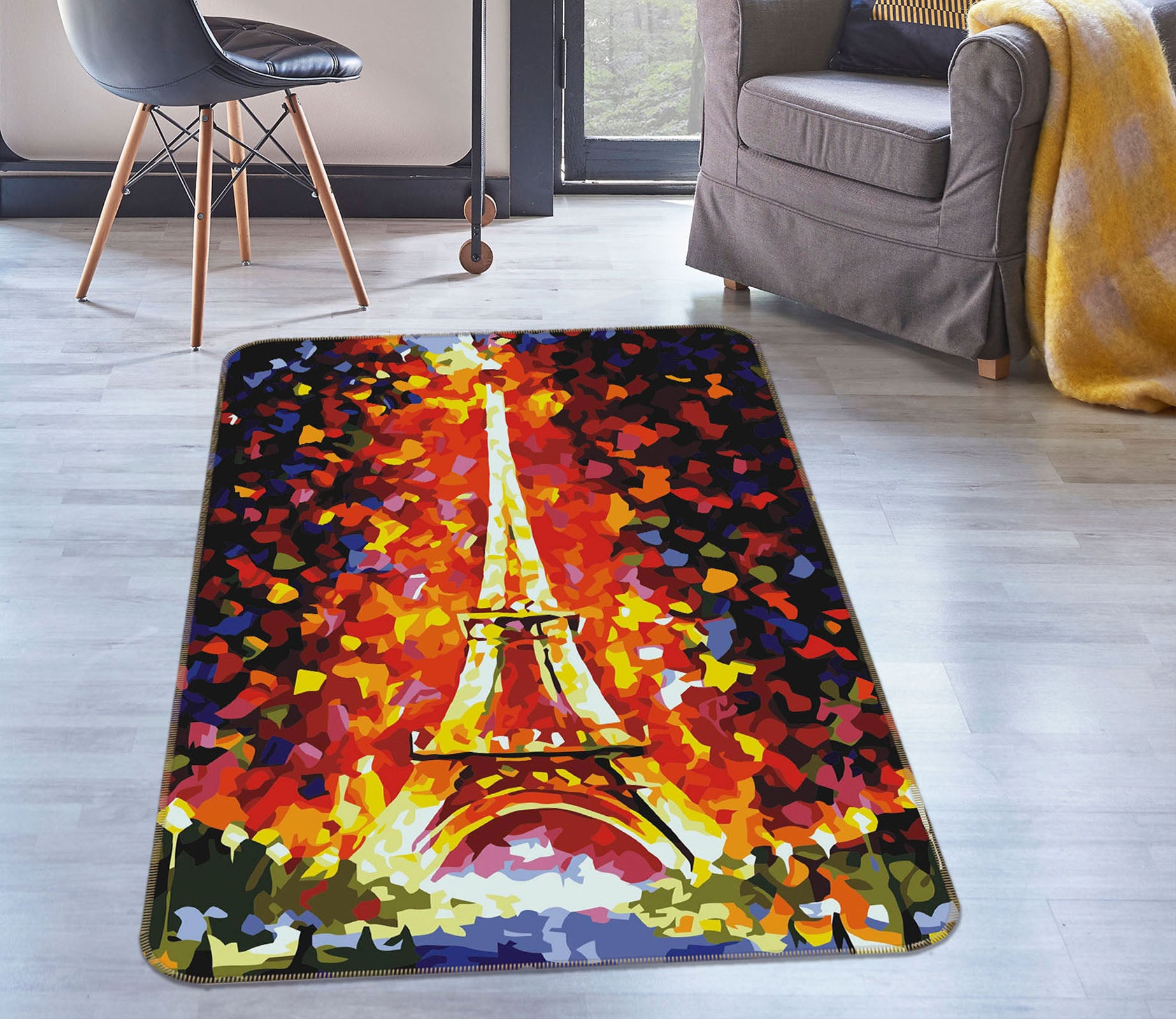 3D Eiffel Tower 33221 Non Slip Rug Mat