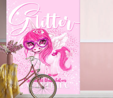 3D Pink Unicorn 8431 Sheena Pike Wall Mural Wall Murals