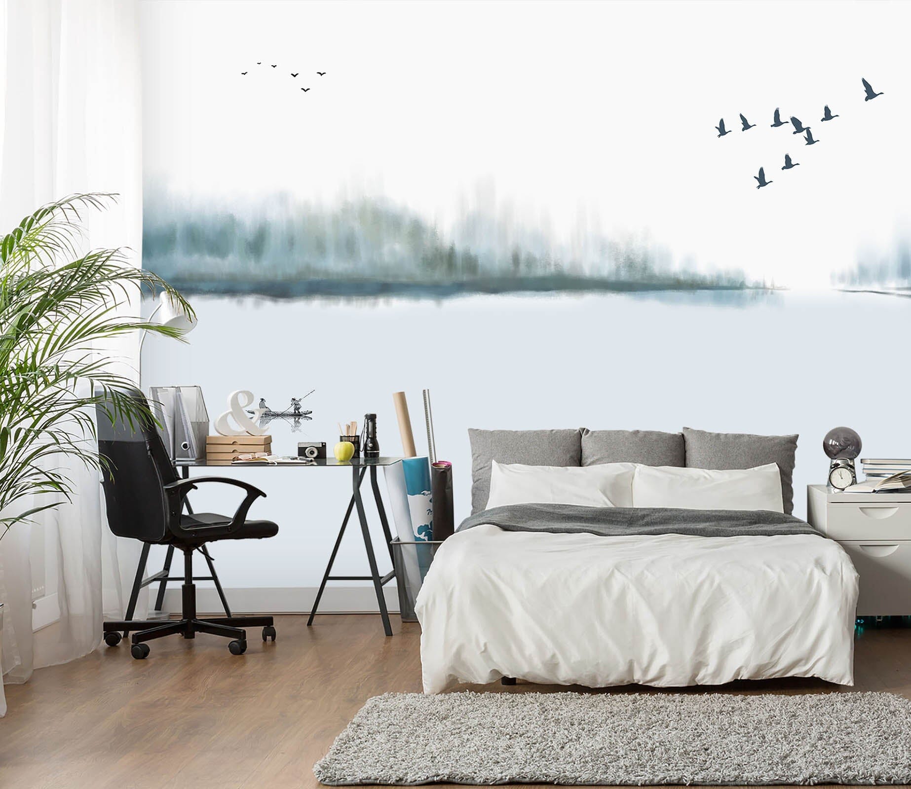 3D River Birds 1426 Wall Murals Wallpaper AJ Wallpaper 2 