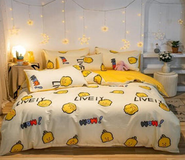 3D Cartoon Duck 40299 Bed Pillowcases Quilt