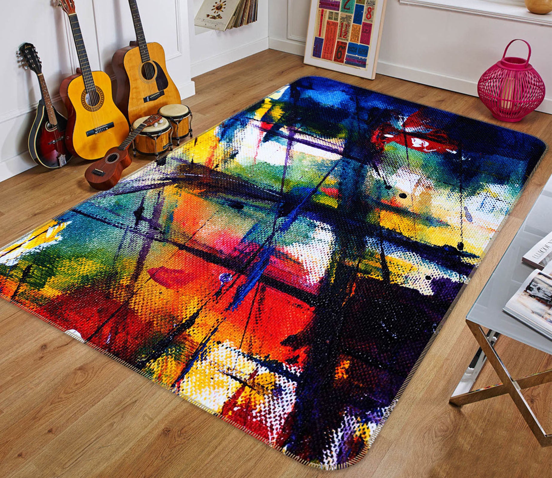 3D Color Pigment 65126 Non Slip Rug Mat