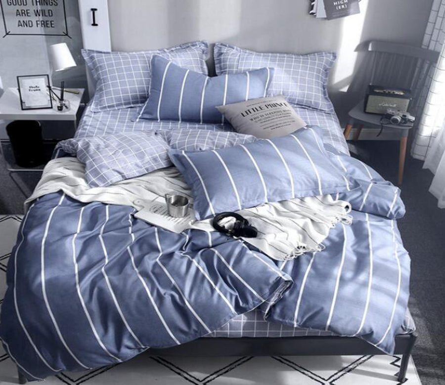 3D Wide Vertical Stripes 4084 Bed Pillowcases Quilt