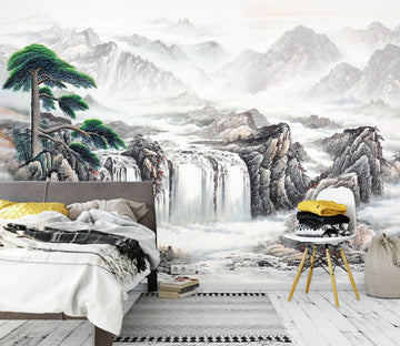 3D Alpine Waterfall 1466 Wall Murals Wallpaper AJ Wallpaper 2 