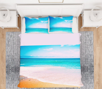 3D Beach Sea Tide 16067 Bed Pillowcases Quilt