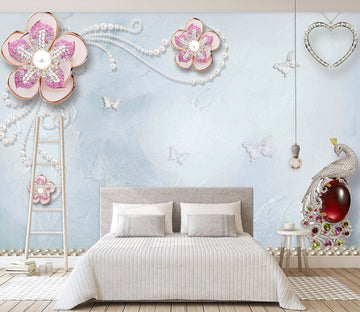 3D Pink Flowers 1450 Wall Murals Wallpaper AJ Wallpaper 2 