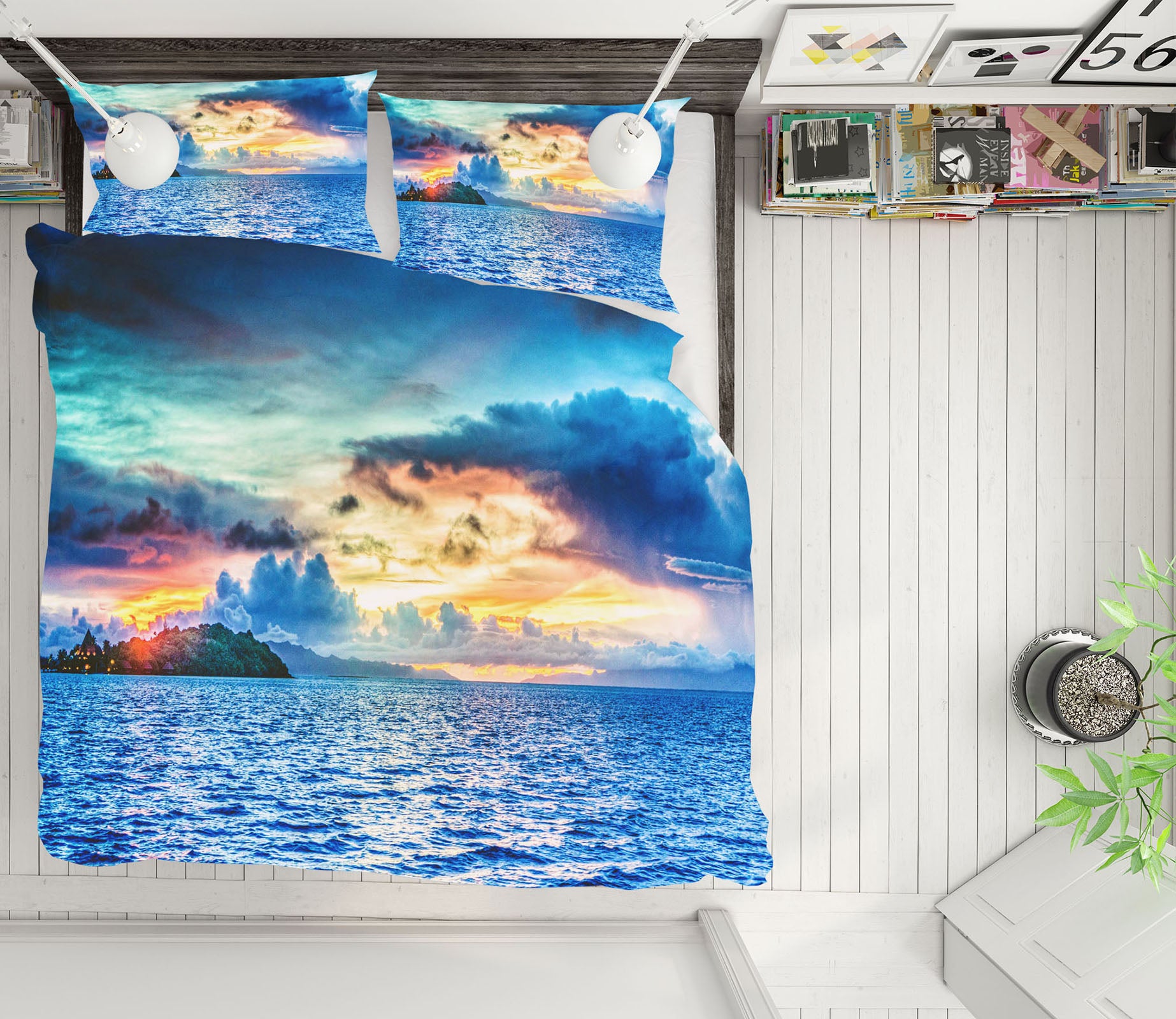 3D Clouds Sea 16064 Bed Pillowcases Quilt