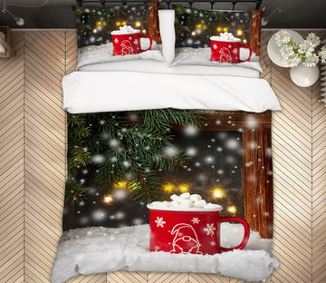 3D Snow Cup 51157 Christmas Quilt Duvet Cover Xmas Bed Pillowcases