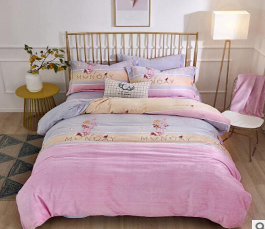 3D Pink 20163 Bed Pillowcases Quilt