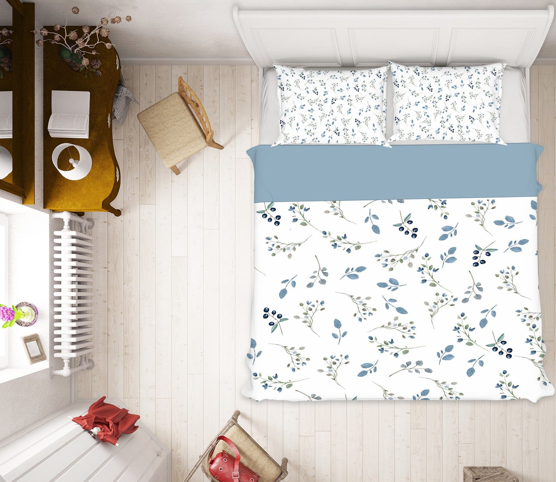 3D Blueberry Flower 192 Uta Naumann Bedding Bed Pillowcases Quilt Quiet Covers AJ Creativity Home 