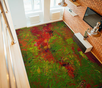 3D Green Red Pattern 9938 Allan P. Friedlander Floor Mural