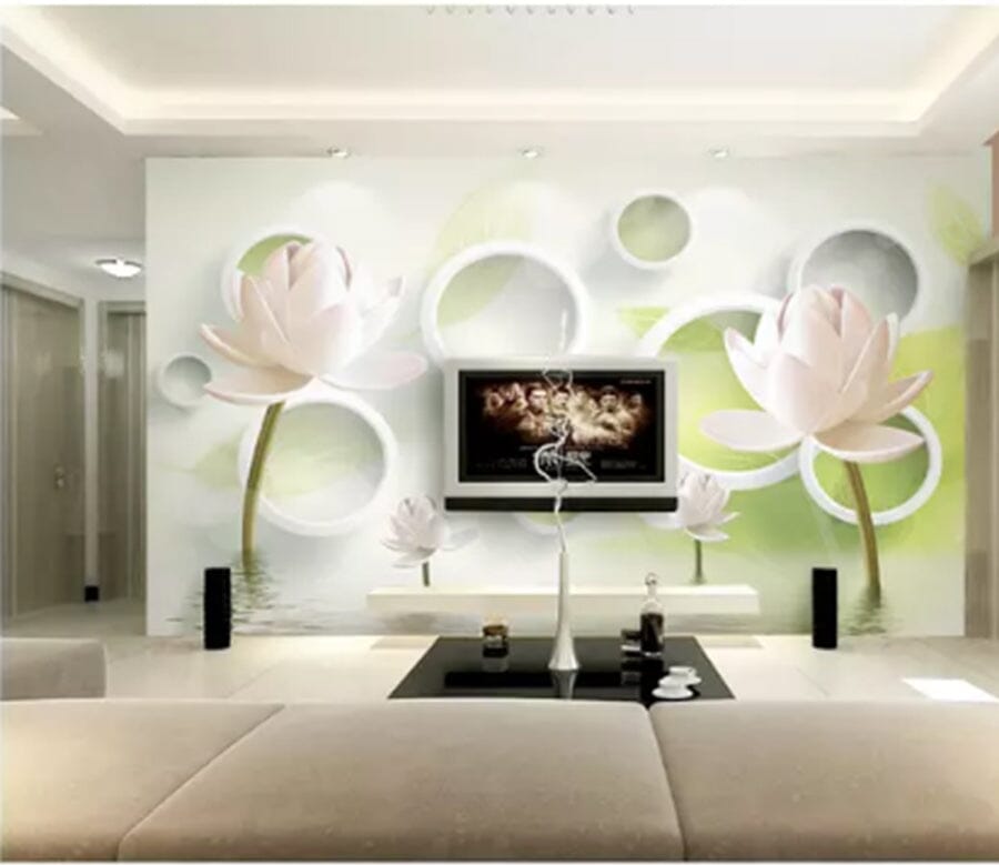 3D Lotus Circle 2010 Wall Murals Wallpaper AJ Wallpaper 2 