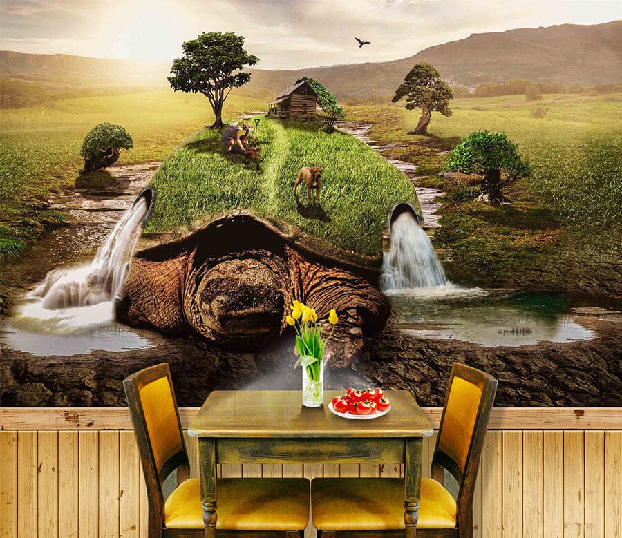 3D Greenland Turtle 1060 Wall Murals Wallpaper AJ Wallpaper 2 