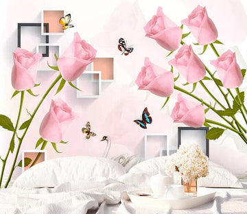 3D Pink Rose 1921 Wall Murals Wallpaper AJ Wallpaper 2 