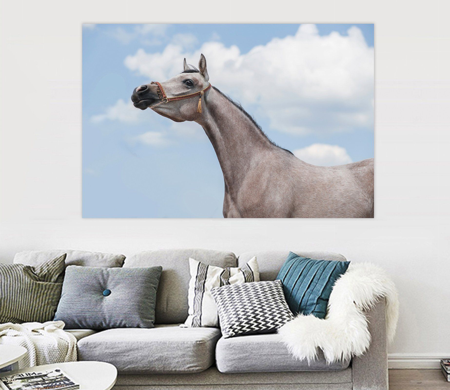 3D White Horse 83 Animal Wall Stickers Wallpaper AJ Wallpaper 2 