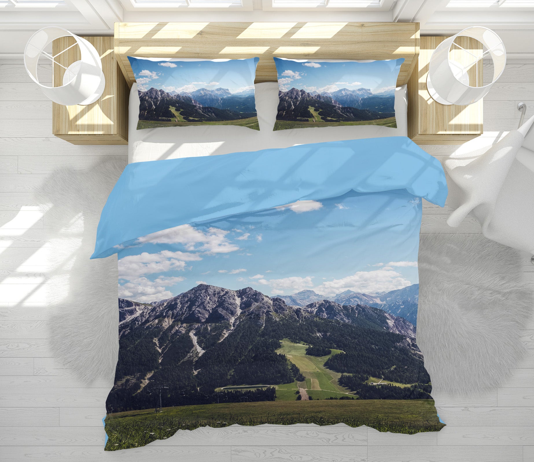 3D Mountains 19180 Bed Pillowcases Quilt