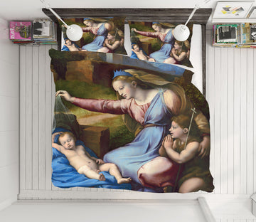 3D Woman Child 12176 Bed Pillowcases Quilt