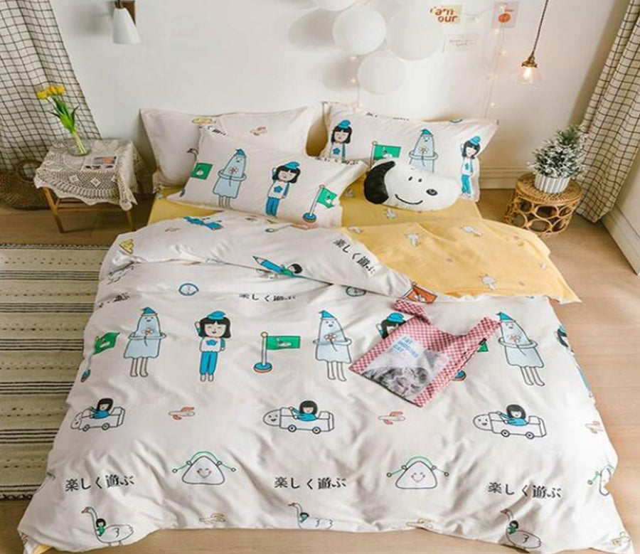 3D Cartoon Little Girl 6170 Bed Pillowcases Quilt