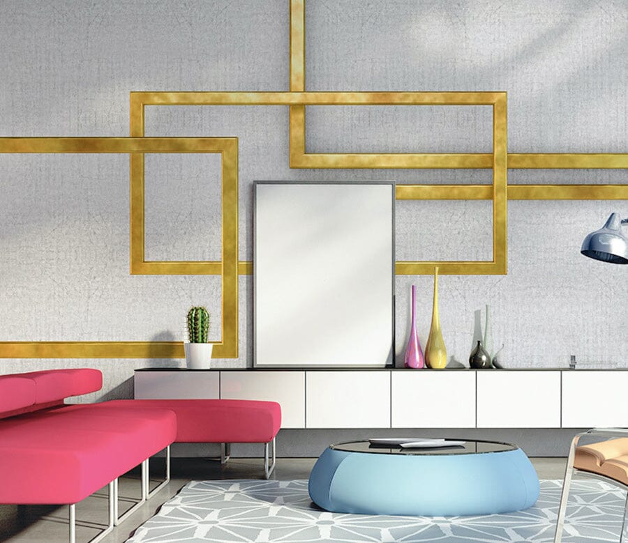 3D Golden Lines WG157 Wall Murals Wallpaper AJ Wallpaper 2 