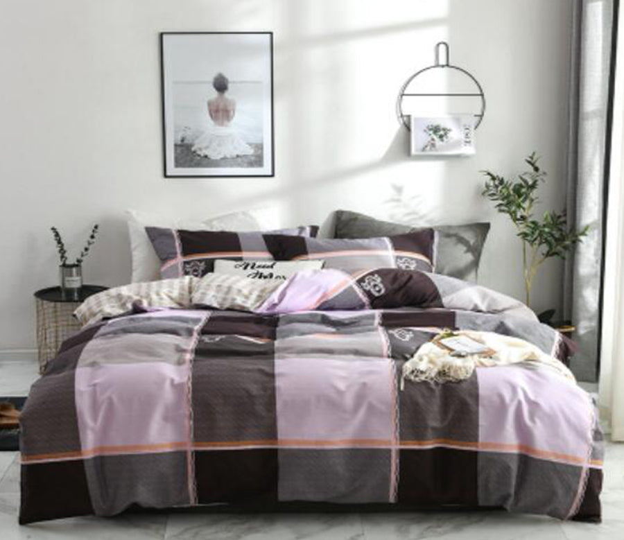 3D Gray Pink Square 40011 Bed Pillowcases Quilt