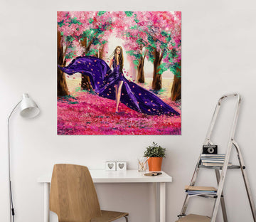 3D Cherry Blossoms Woman 1028 Wall Sticker
