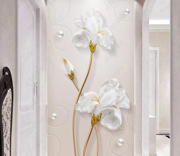 3D White Flowers 1032 Wall Murals Wallpaper AJ Wallpaper 2 
