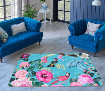 3D Flower Bird 1020 Andrea haase Rug Non Slip Rug Mat Mat AJ Creativity Home 