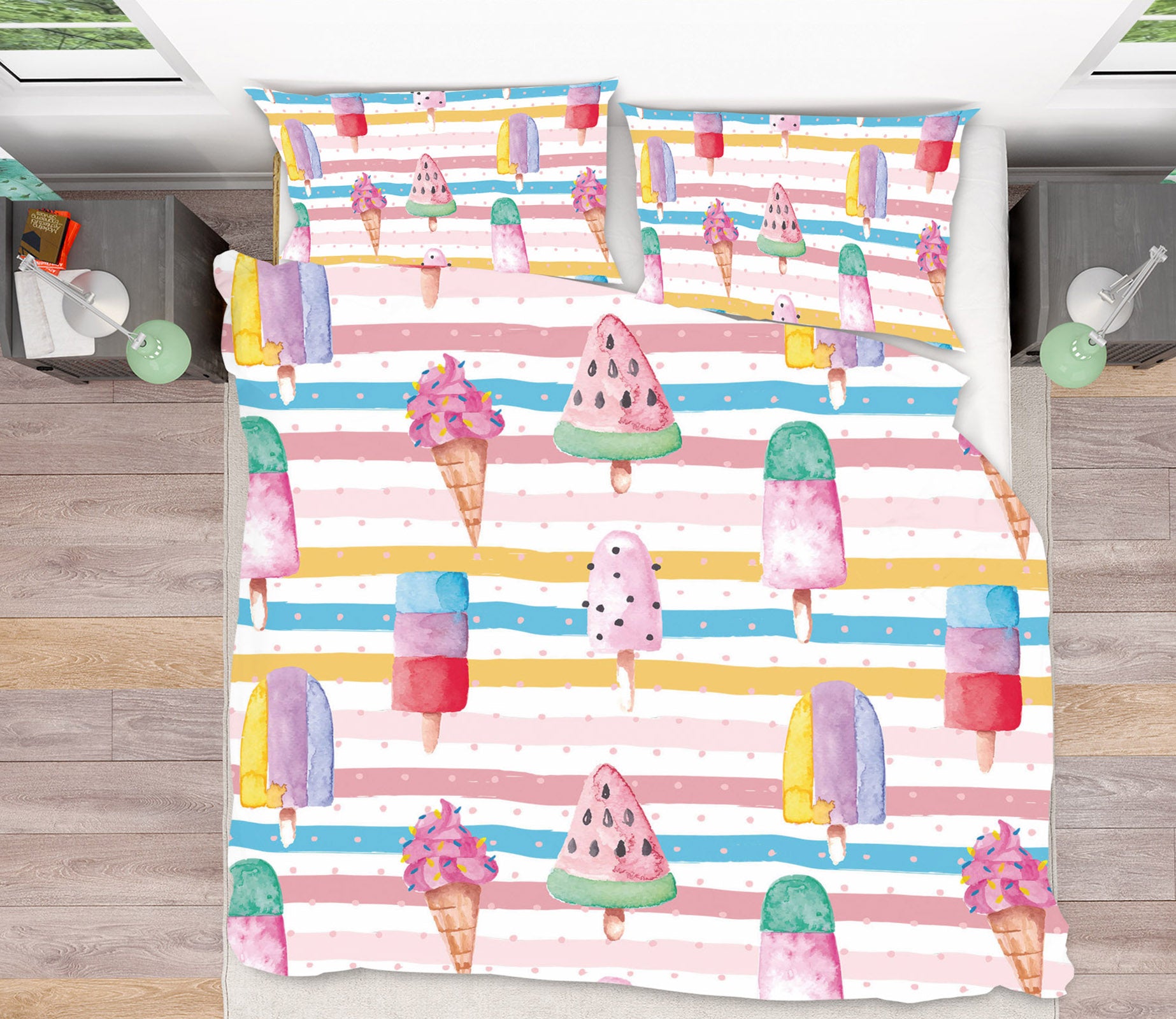 3D Colorful Ice Cream 18189 Uta Naumann Bedding Bed Pillowcases Quilt