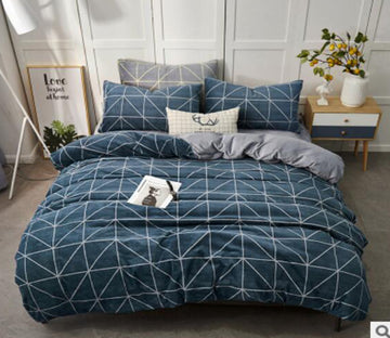 3D Lake Blue Lines 20167 Bed Pillowcases Quilt
