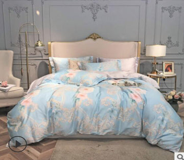 3D Light Blue Print 20136 Bed Pillowcases Quilt