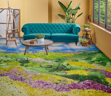 3D Sky Lawn Flowers 9671 Allan P. Friedlander Floor Mural