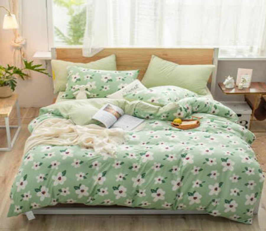 3D Green Flower 40277 Bed Pillowcases Quilt