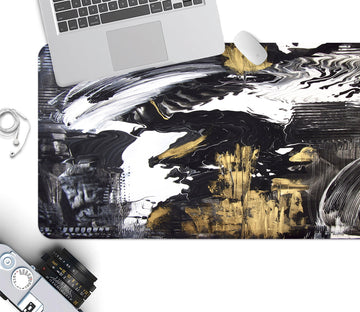 3D Black Color Golden Color 18001 Desk Mat