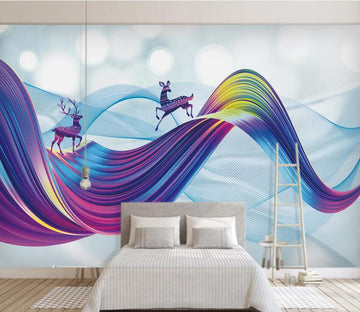 3D Purple Sika Deer WC2708 Wall Murals