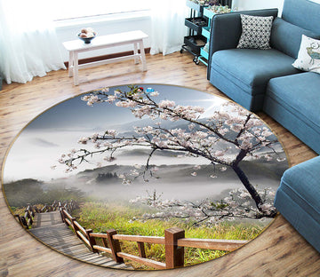 3D Tree Corridor 66213 Round Non Slip Rug Mat