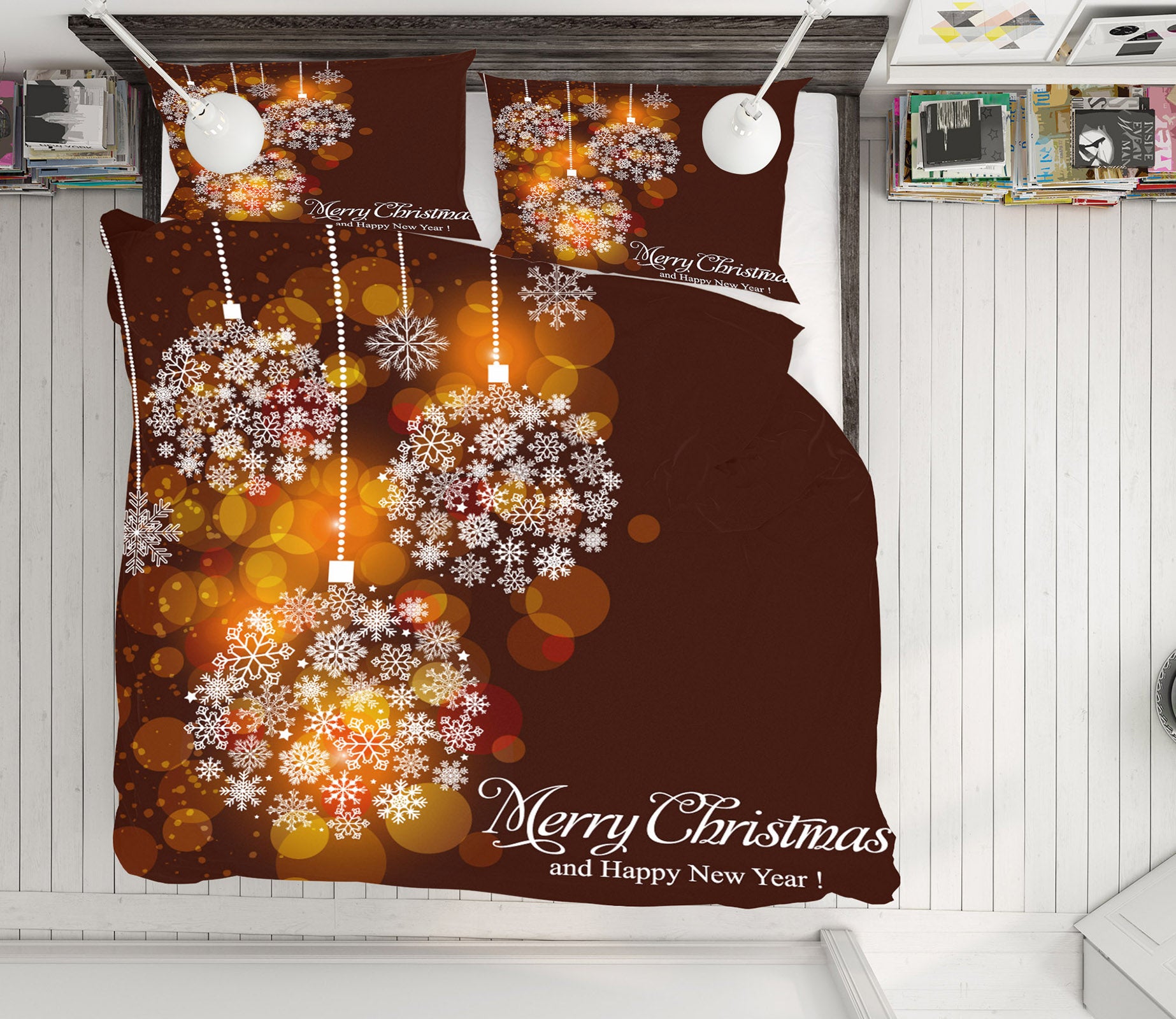 3D Snowflake Ball 51080 Christmas Quilt Duvet Cover Xmas Bed Pillowcases