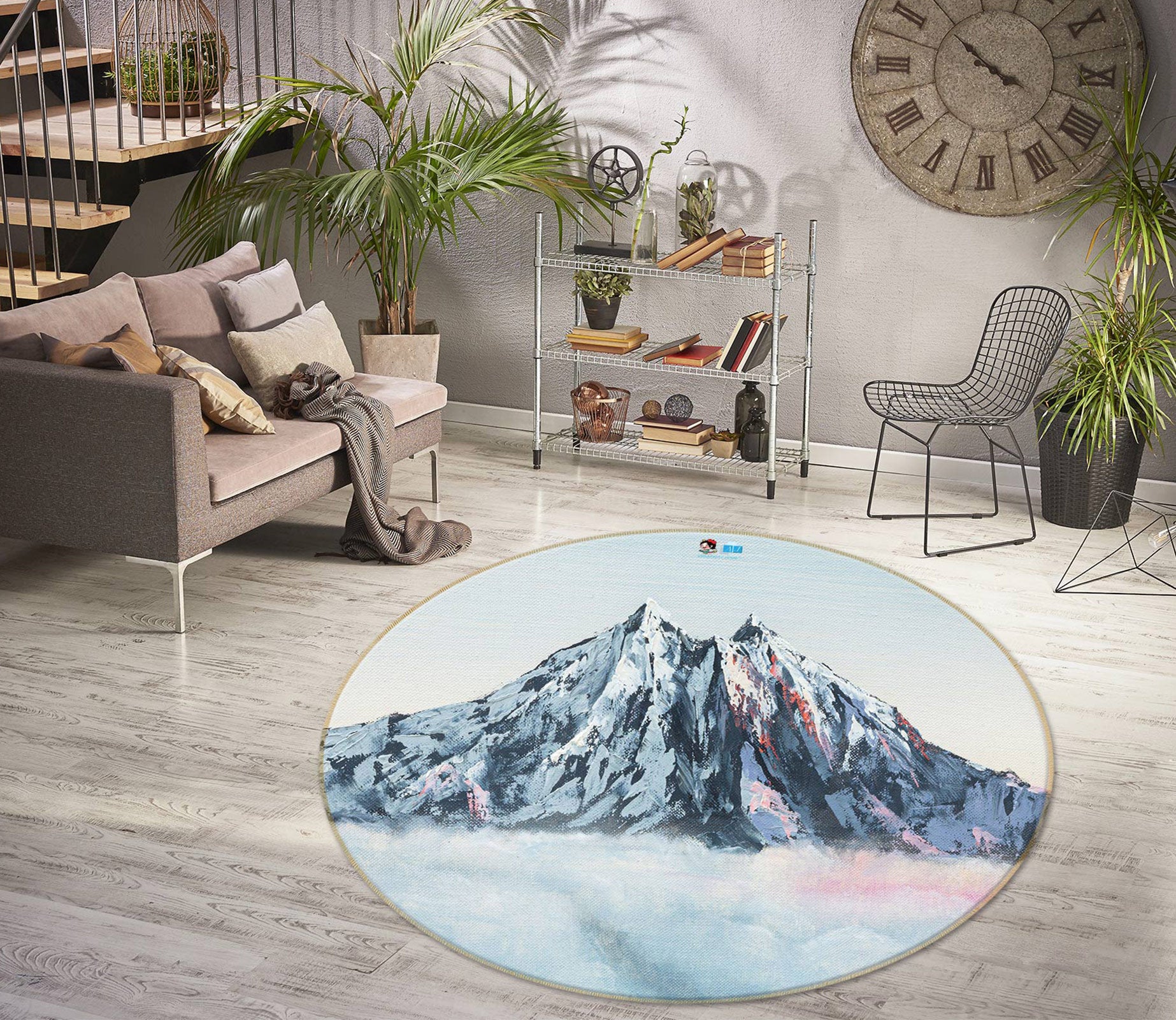 3D Hill Landscape 454 Marina Zotova Rug Round Non Slip Rug Mat