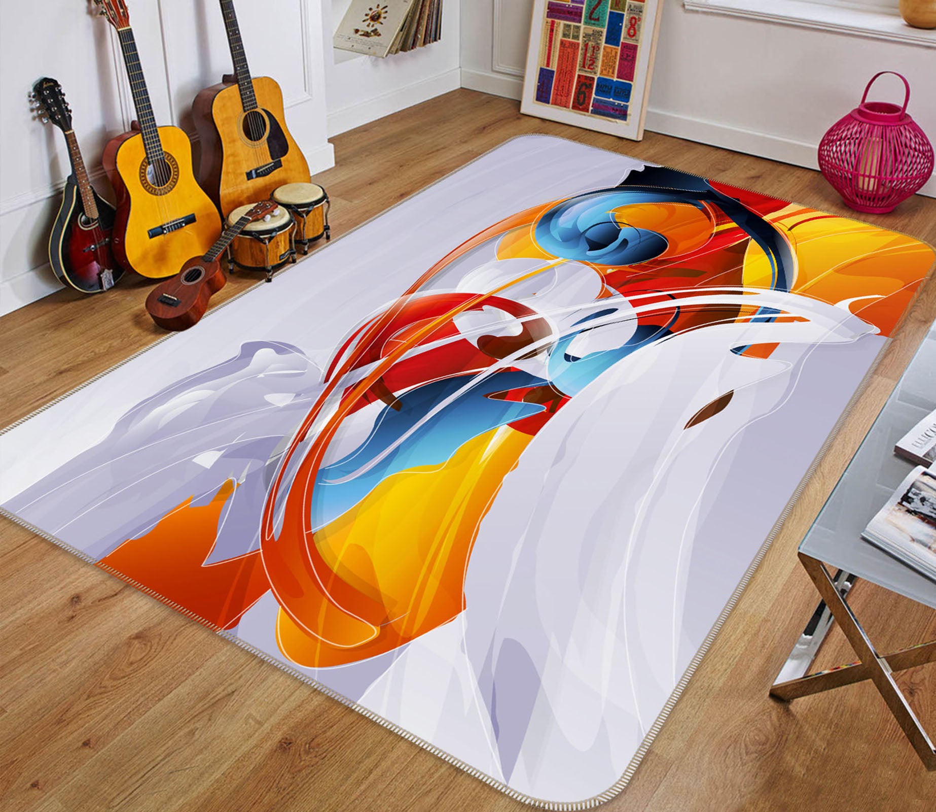 3D Color Pattern 27153 Non Slip Rug Mat