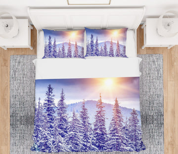 3D Snow Forest 61139 Bed Pillowcases Quilt