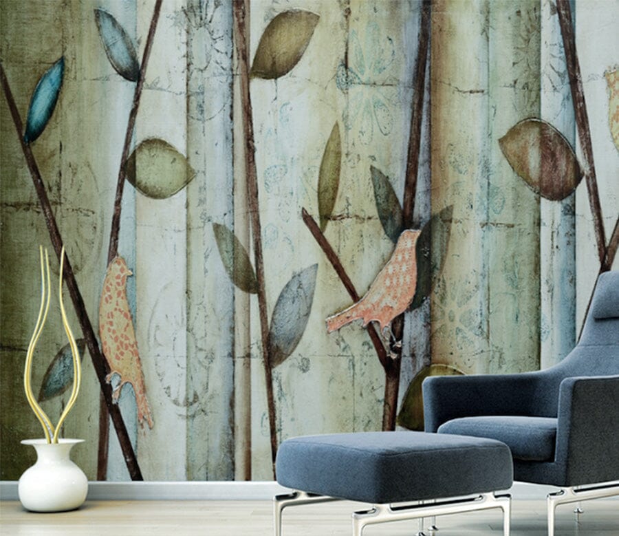 3D Painted Leaves WG275 Wall Murals Wallpaper AJ Wallpaper 2 