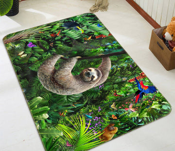 3D Cute Sloth 1078 Adrian Chesterman Rug Non Slip Rug Mat Mat AJ Creativity Home 