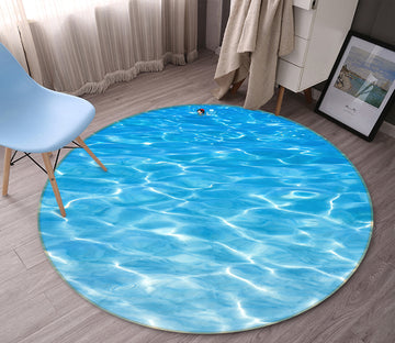 3D Blue Water Ripple 80201 Round Non Slip Rug Mat