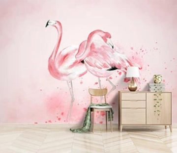3D Pink Flamingo 1935 Wall Murals Wallpaper AJ Wallpaper 2 