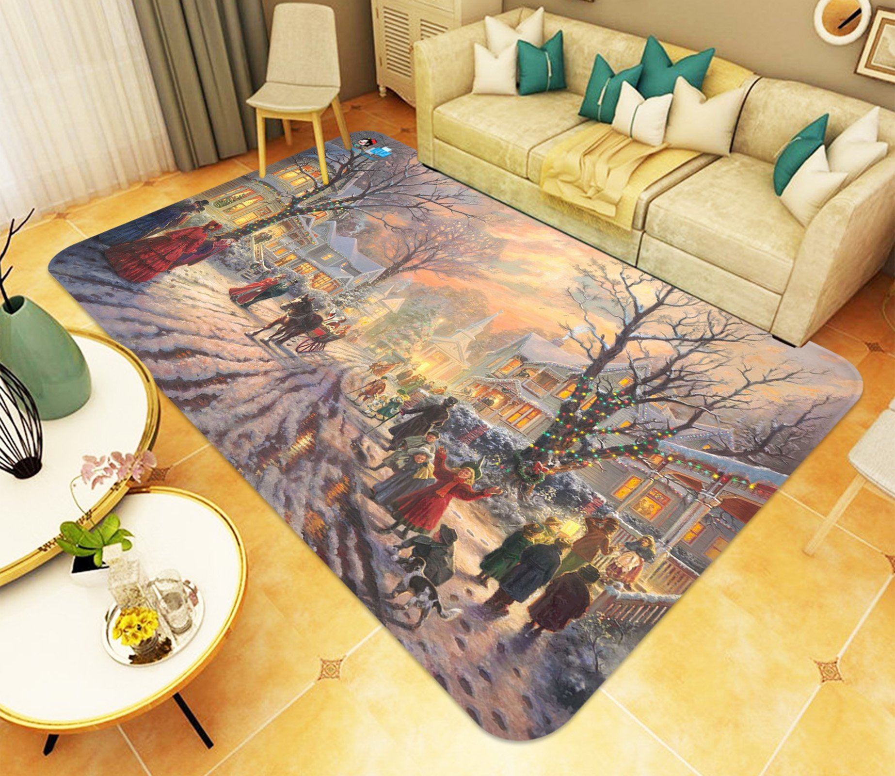 3D Sunset Carriage 002 Non Slip Rug Mat Mat AJ Creativity Home 